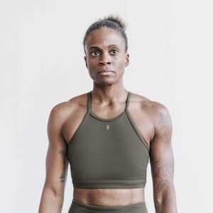NWT NOBULL Women’s Matte High-Neck Halter Sports Bra - XS - Dark Fallen Rock